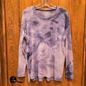 Soft Purple Tie-dye Tunic Sweater